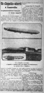 La Croix, une du 5 avril 1913 - Un Zeppelin atterrit à Luneville