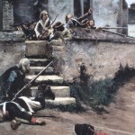 Épisode de la Chouannerie - bataille de Locminé (56) - victoire des Chouans - peinture par Jules Giradet