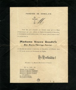 Faire-part de décès de Marie-Thérèse POIRIER